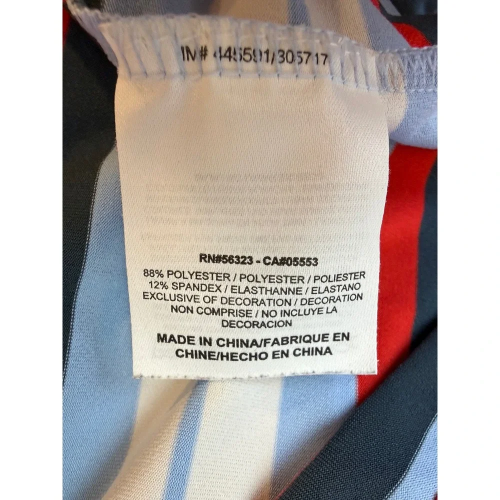 NIKE Golf Polo Shirt Men's Striped Red Blue White Short Sleeve Dri-Fit Casual XL